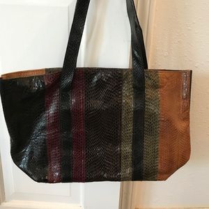 Real snake skin tote